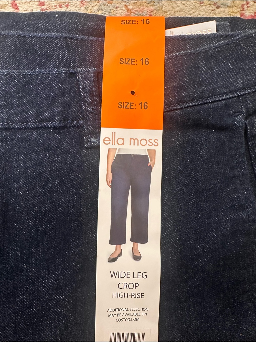 Ella Moss Dark Indigo Wide Leg Crop Jeans